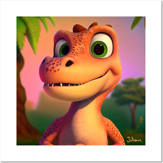 Baby Dinosaur Dino Bambino - Julian Wall Art by KOTOdesign